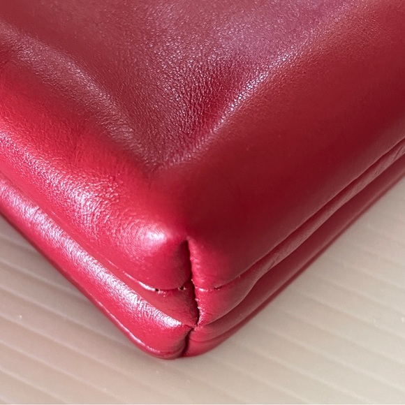 Coach Smith Crosby Red Silvertone Hardware Double Zip Leather Crossbody - Picture 12 of 16